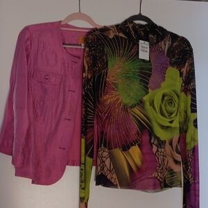 Jacket/ see thru blouse